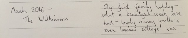 Tegfan Guest Book March 2016