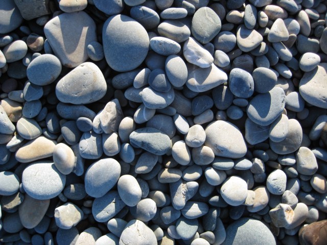 Stones from a Dinas Beach  on the high tide line