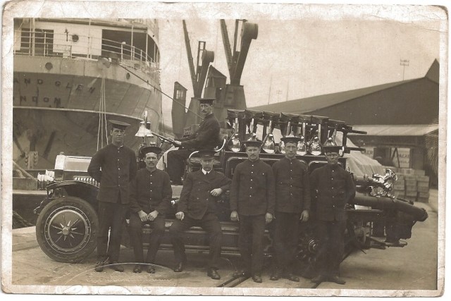 Evan George on fire engine