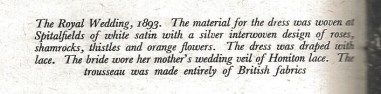 Queen Mary's wedding dress caption
